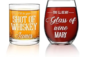 His & Hers Drinking Glasses - Celebrate Love with Personalized Wine and...