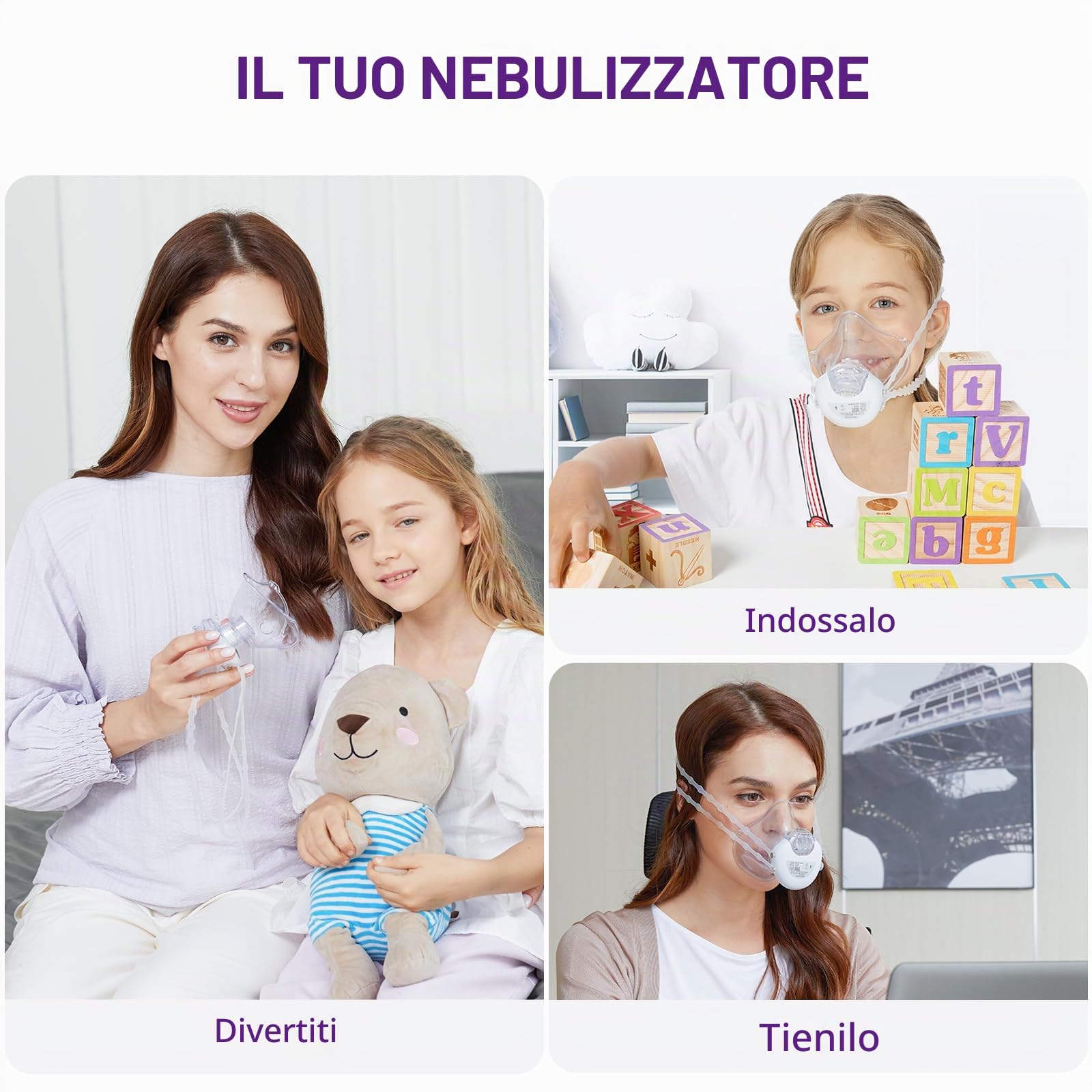 Aerosol Silenzioso con Nebulizzatore Portatile e Inalatore Silenzioso