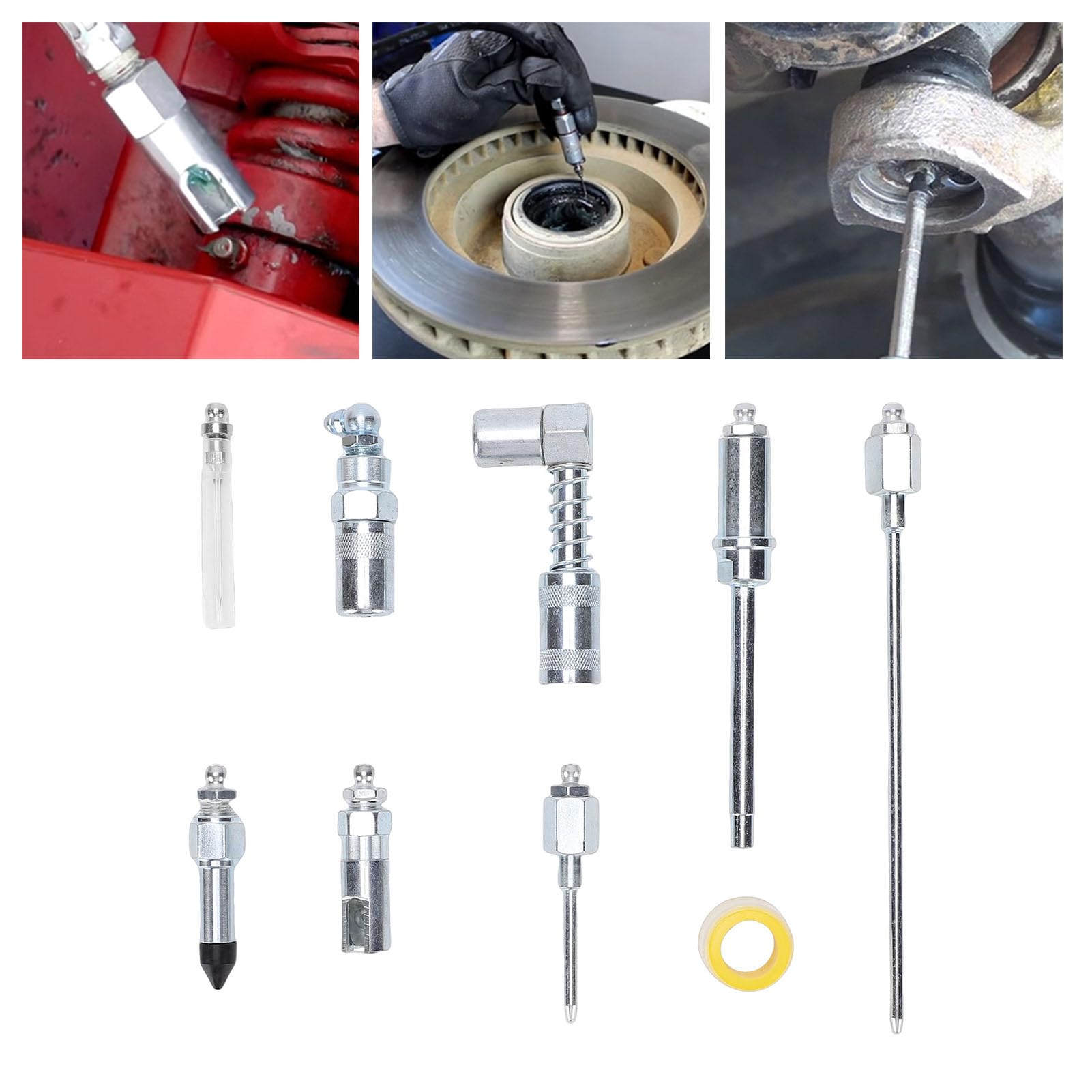 Complete Grease Fitting Steel Kit Leakless Operation for Cars,