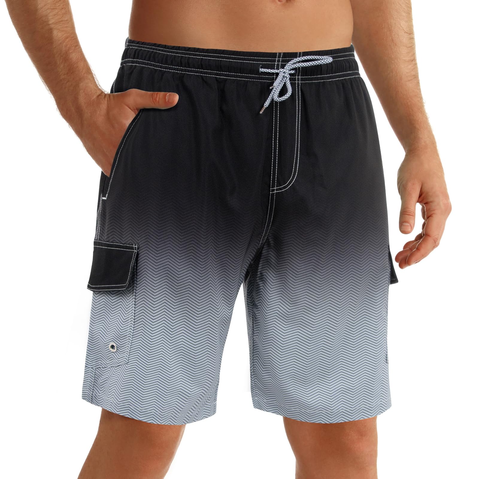 ELETOP Badehose Herren Schnelltrocknend Badeshorts für Männer Boardshorts Surfen Strandhose Schwimmhose mit Meshfutter Verstellbarem Tunnelzug