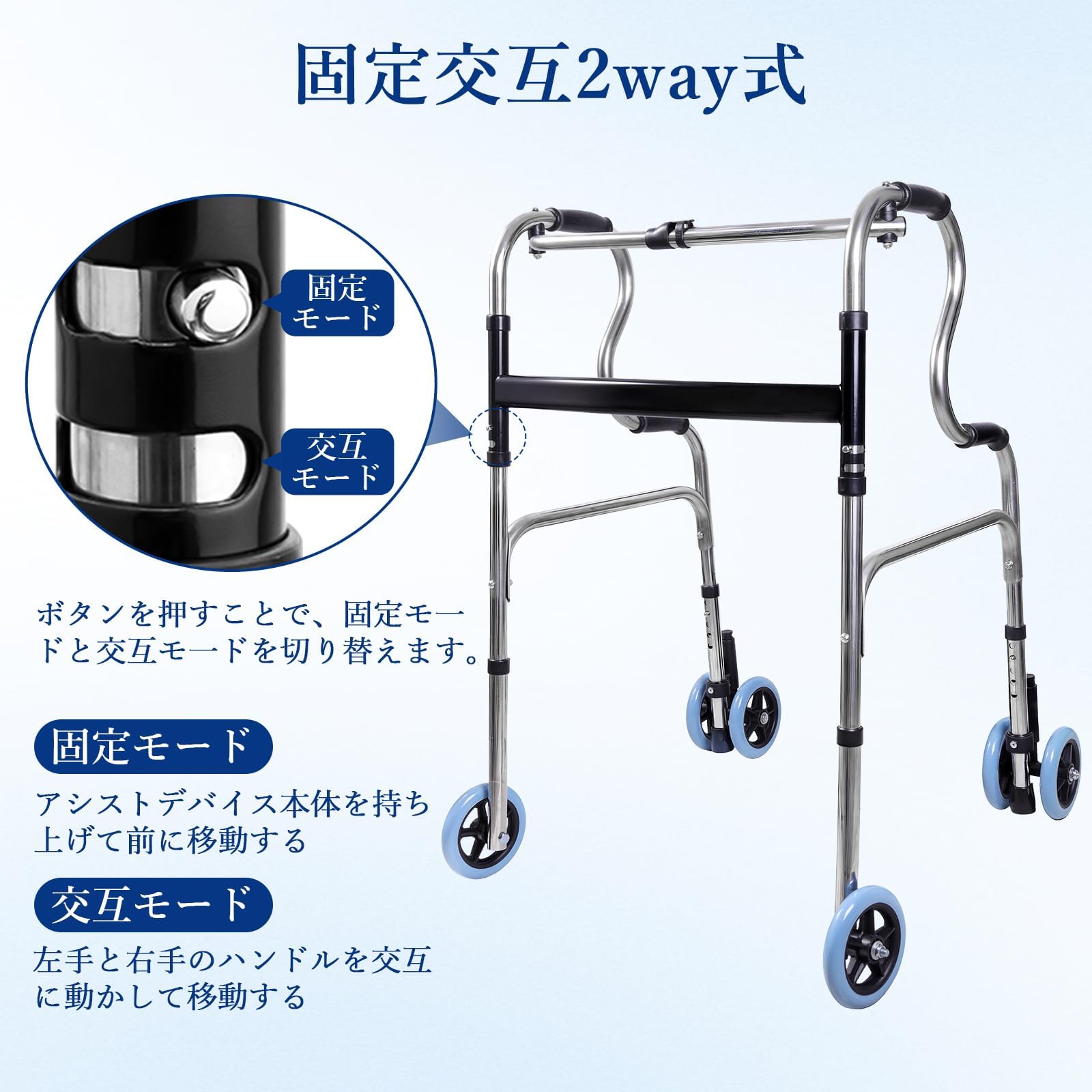 高さ調整可能！介護用　歩行器　 歩行器 介護 高齢者 高さ8段階調節 固定型 リハビリ 介護用 移動 歩行