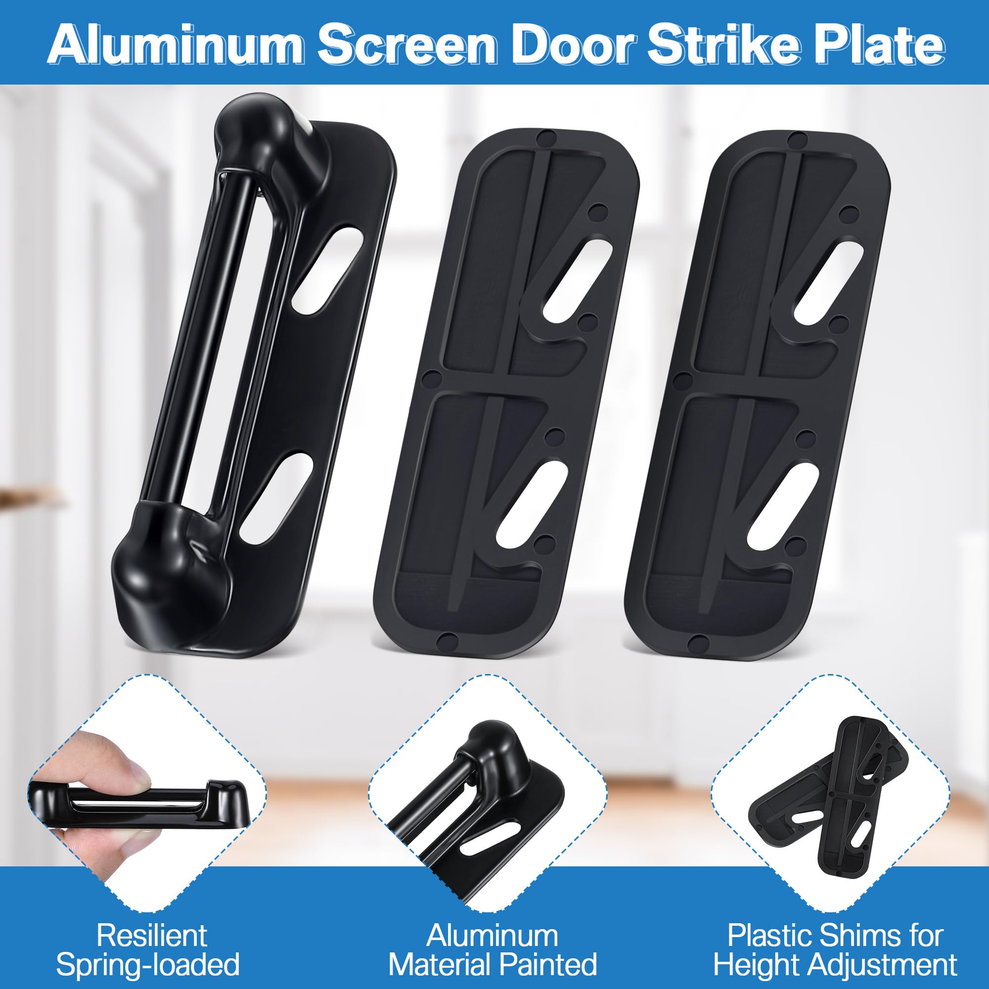 Enhon Screen Door Spring Strike Plates - 3 Pack -4