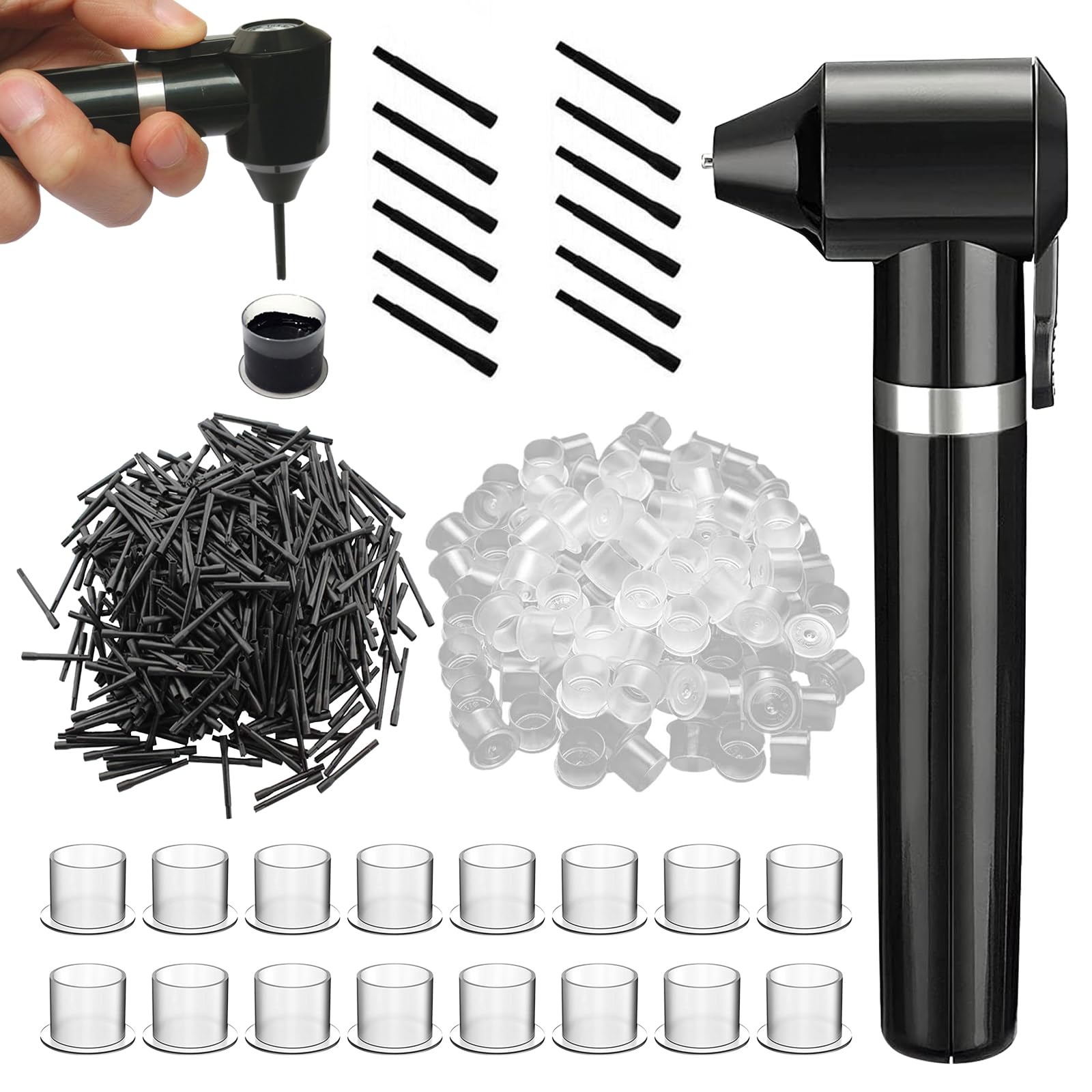 Rayyl Tattoo Ink Mixer Machine with 100pcs Mixing Sticks 100pcs Ink Caps Cups for Mixing Color Pigment Tool and Tattoo Accessories