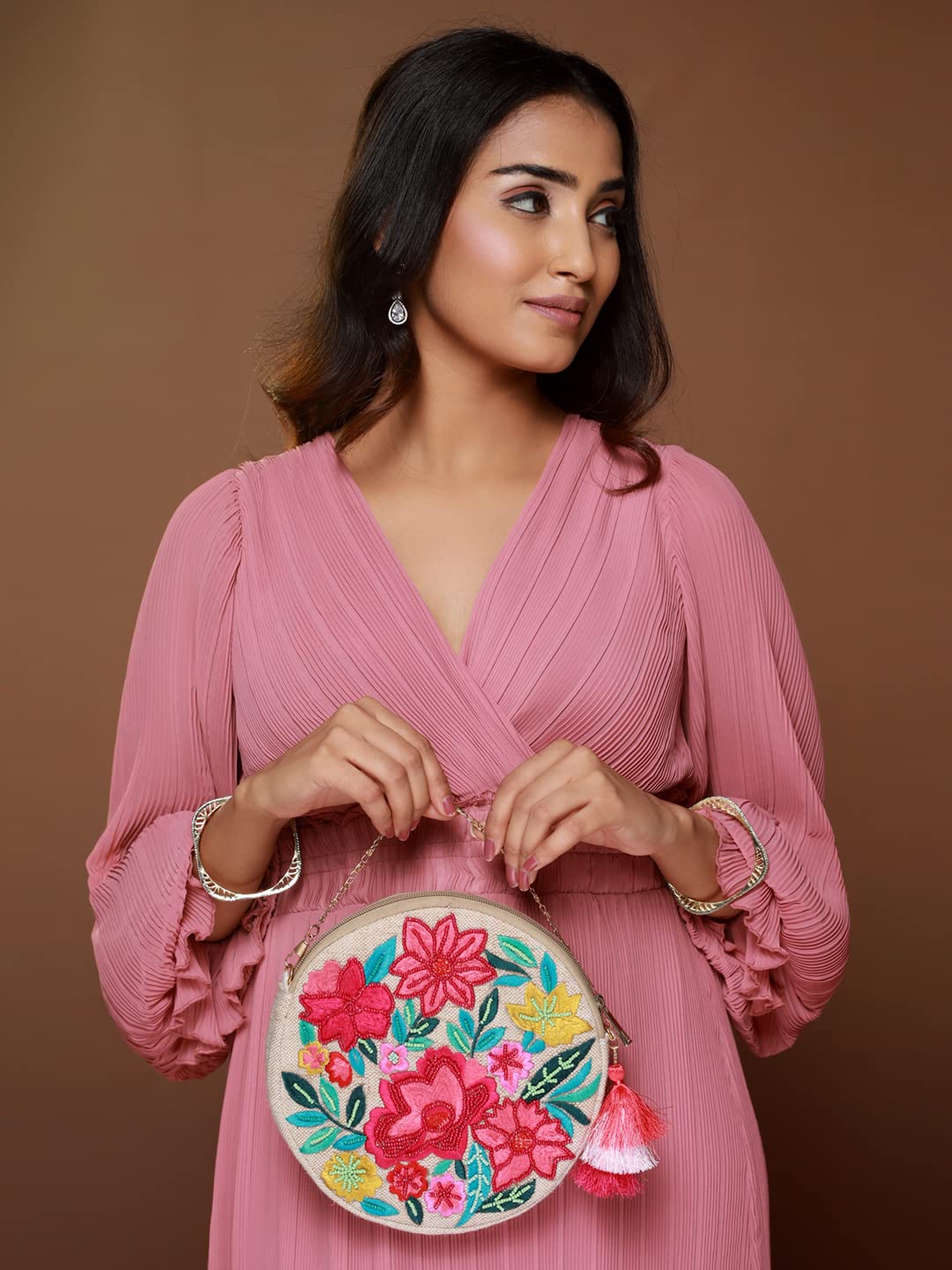 Priyaasi Phool-ing A-round Beaded Cross Body Bag - Image 3 thumbnail