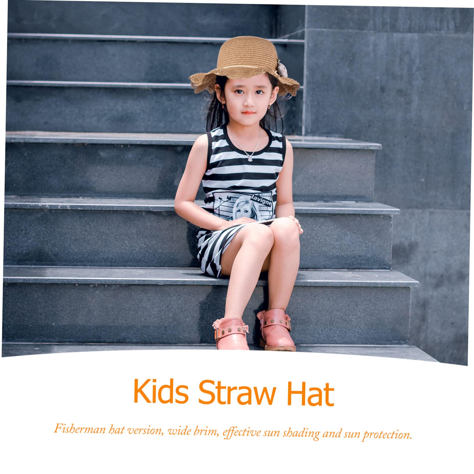 CALLARON Parasol Bebés Gorras De Playa para Sombrero De Protección Solar para Mimbre Sombrero De Totalizador Pequeño Sombrero De Cubo Esponjoso Khaki
