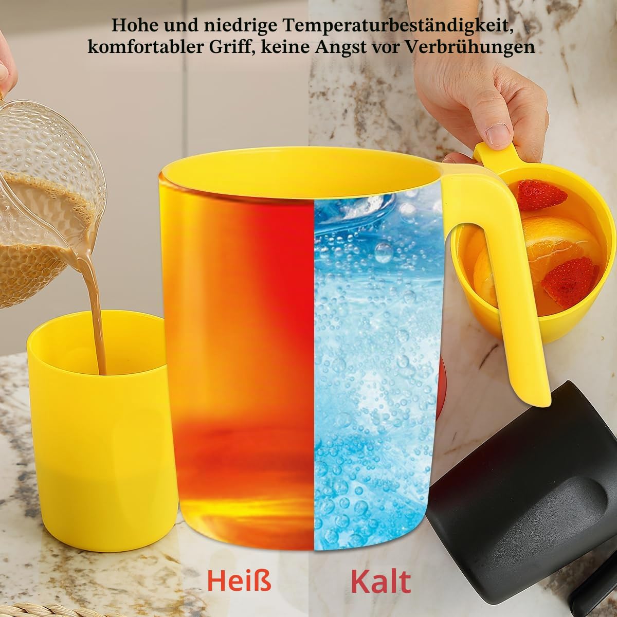 Kyraton Kunststoffbecher Set 12 teilig, unzerbrechliche und wiederverwendbare leichte Reisekaffeetassen, Espressotassen, leicht zu tragen und zu reinigen, mikrowellengeeignet, spülmaschinenfest