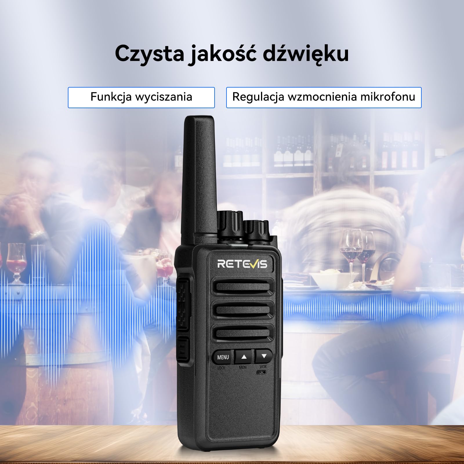 Retevis RT668B Walkie Talkie, z Sześcioma ładowarkami, PMR446 2 Way Radio, USB-C, 16 Kanałów, Akumulatorowe Walkie Talkie do Bezpieczeństwa, Restauracji, Magazynu (Czarne, 6 szt.)