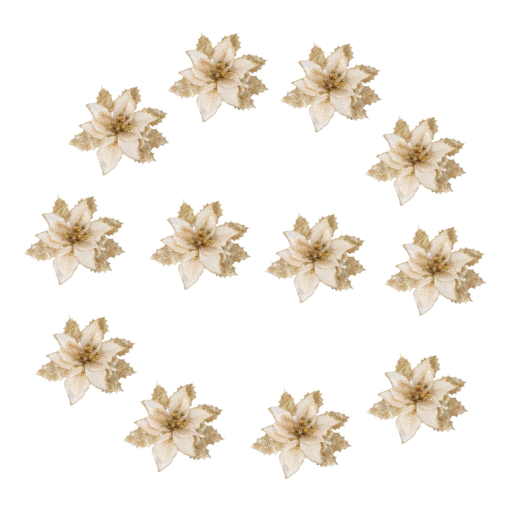 Flores navideñas para manualidades DIY y adornos colgantes BCOATH, 12 unidades