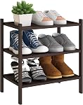 BMOSU 2-Tier Rangement de étagère de chaussures empilables Premium Rack de bambou pour hall d'entrée du salon Organisateur (Natural)