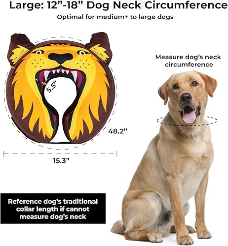 Miniatura 4 de Choola Pet Collar de cono inflable para perro grande para cuidado después de la cirugía incluido con juguete bomba y tubo extra