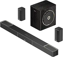 ULTIMEA Barra de som 5.1.2 canais com Dolby Atmos, sistema de som surround para TV com 2 alto-falantes surround, barra de som para Smart TV, barra de som com subwoofer para Home Theater, BT 5.4, HDMI