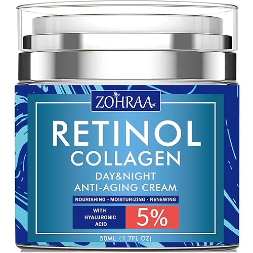 Crema de retinol para la cara, hidratante facial con colágeno y ácido hialurónico, antiarrugas, reduce las líneas finas, vitamina C+E, ingrediente