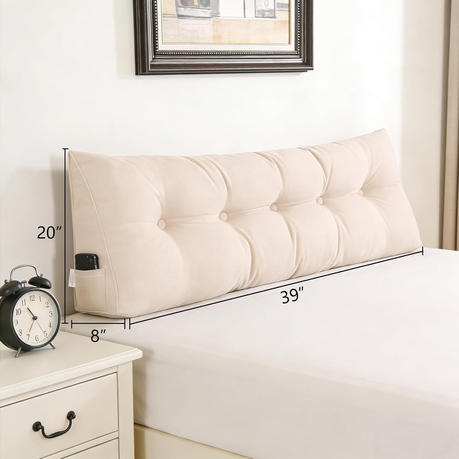 SAMTY Triangular Wedge Pillow headboard Twin XL Size for Couch Large headboard Pillow with Removable Cover Back Rest Pillows for Sitting up in Bed