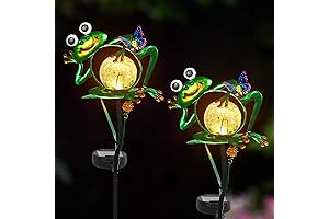 Frog Garden Decor, Solar Lights Outdoor - Waterproof for Lawn, Patio, Yard