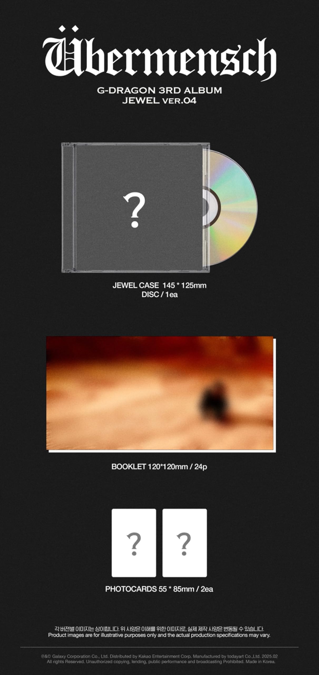 Koread G-Dragon Übermensch 3º Álbum Ubermensch (Jewel Ver. Random