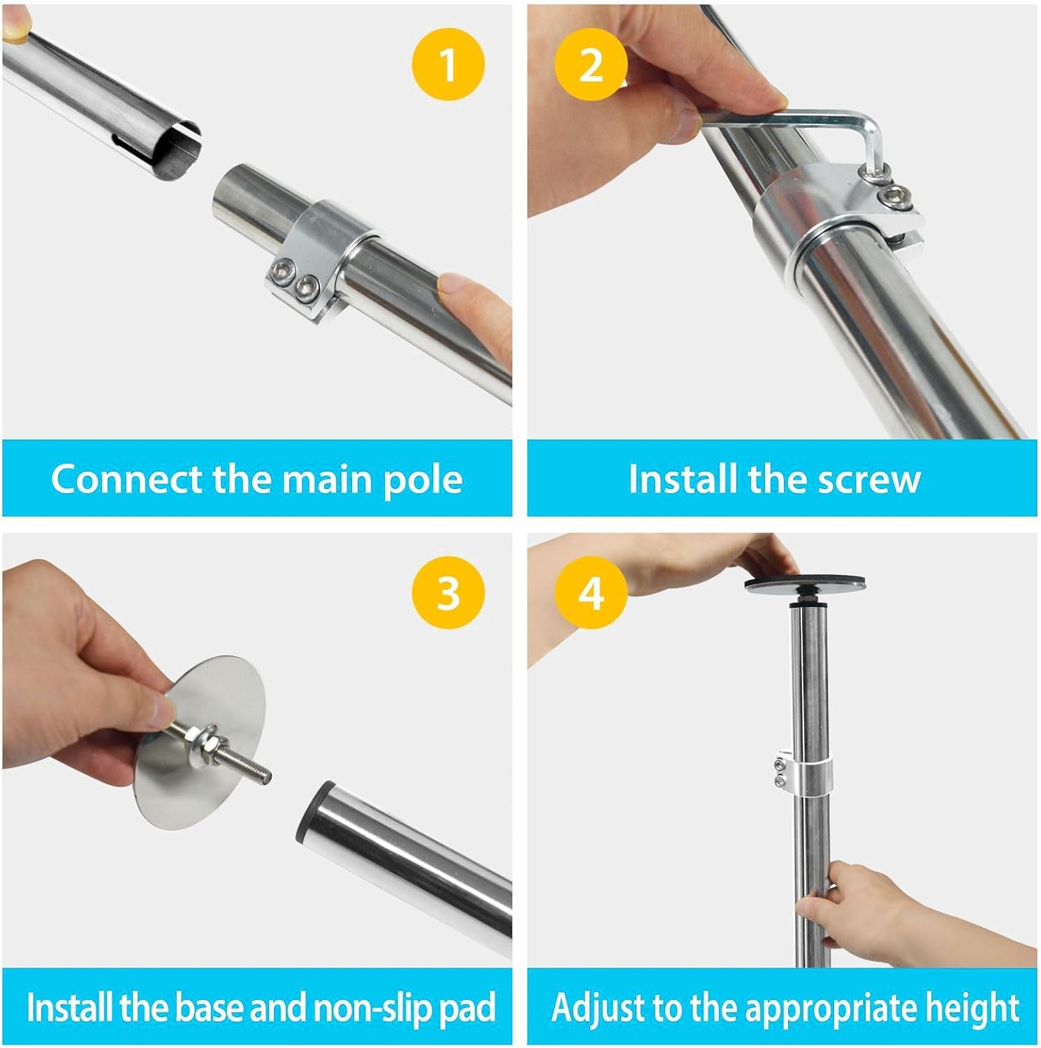 Undermount Sink Brackets Adjustable 45-78cm, Stainless Steel Support Kit, 2PCS - Heavy Duty Stability, Easy Installation for Kitchen and Bathroom Sink Repair