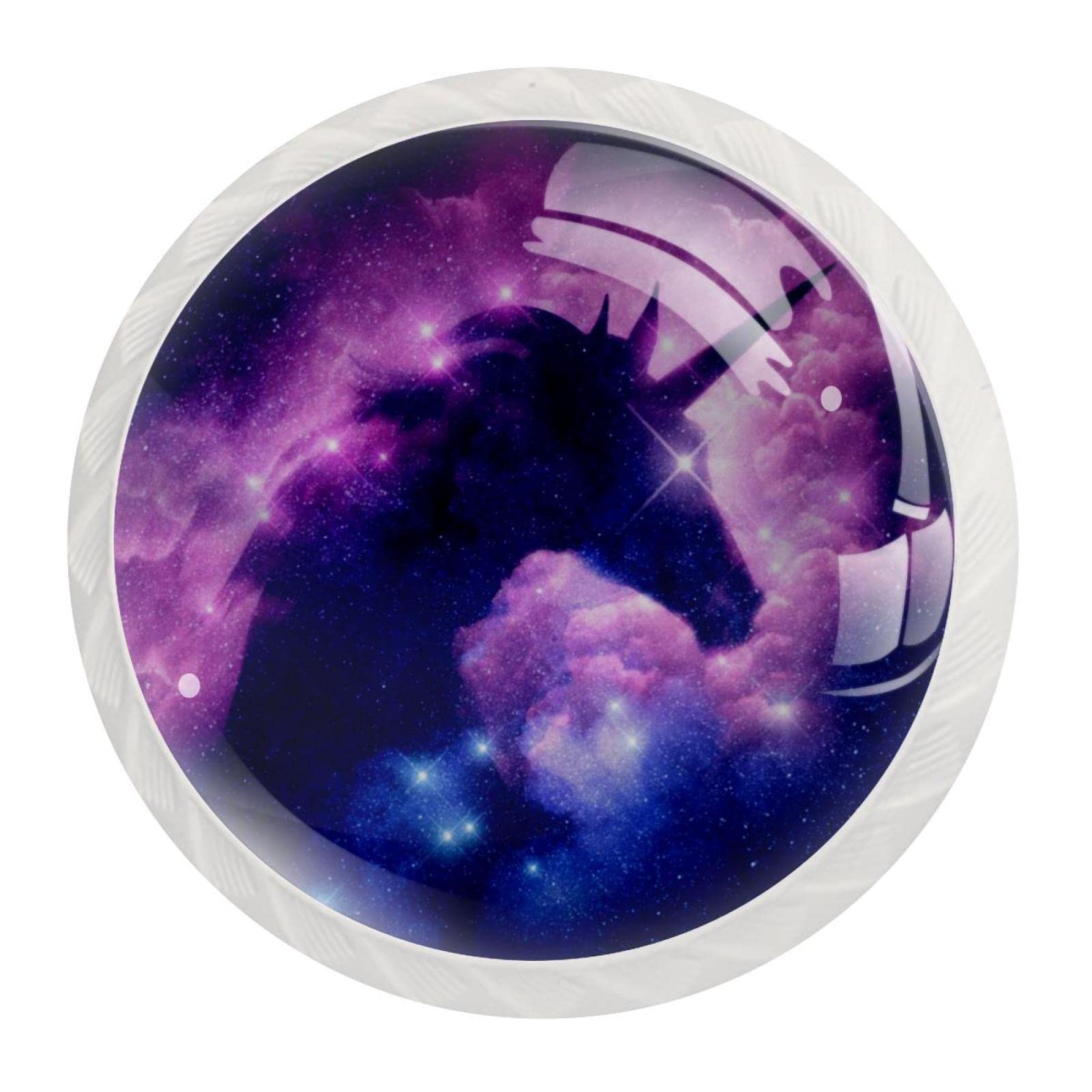 Poignées de commode espace licorne violet pour rénover un meuble