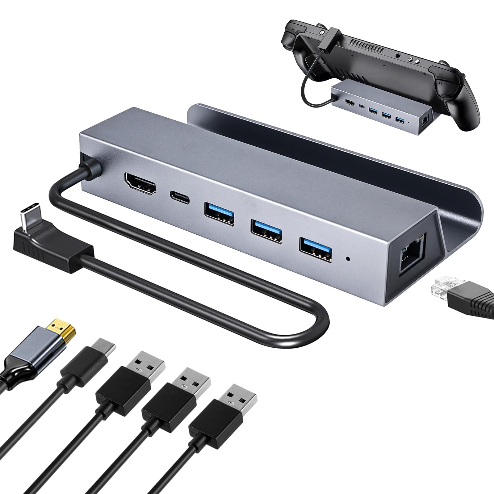 Switch Docking Station, 6 in 1 Docking Station USB C per Switch, Dock per Switch con HDMI 4K@60Hz, USB 3.0, Carica Rapida PD 100W, RJ45 100M