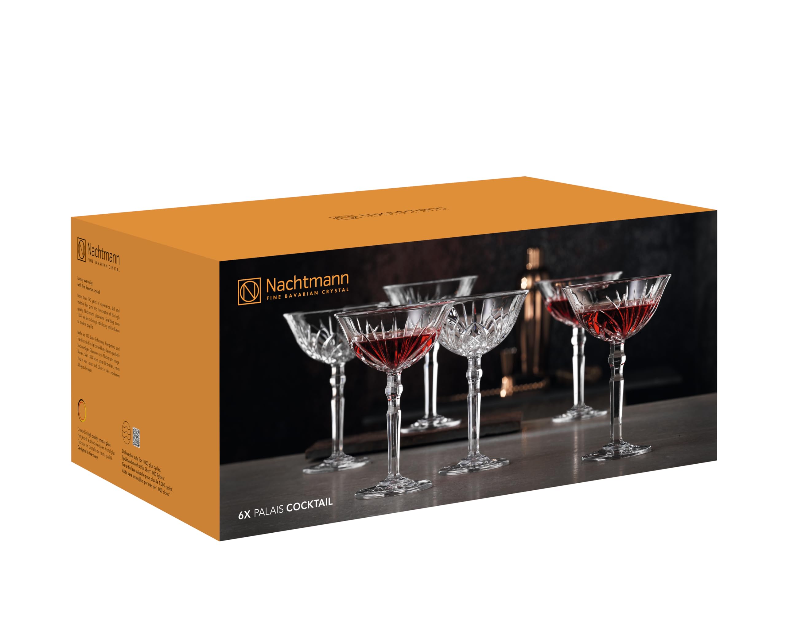 Spiegelau & Nachtmann, 6-teiliges Cocktailschalen Set, Champagnerschale/Coupette Glas, Kristallglas, 200 ml, Palais, 103323