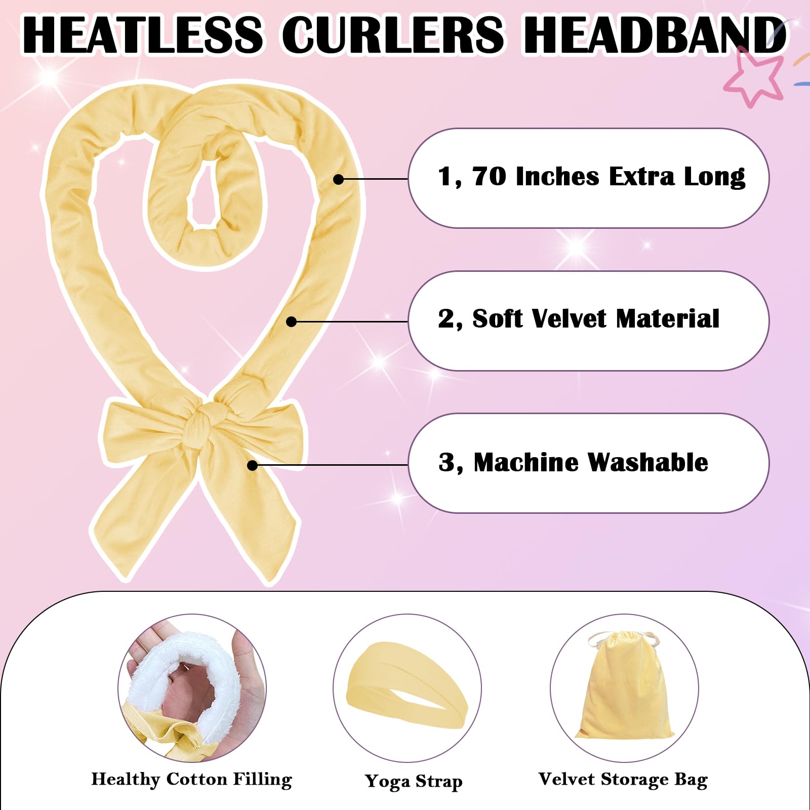 Baolivi Heatless Curlers Headband Hair Curlers No Heat - Image 3