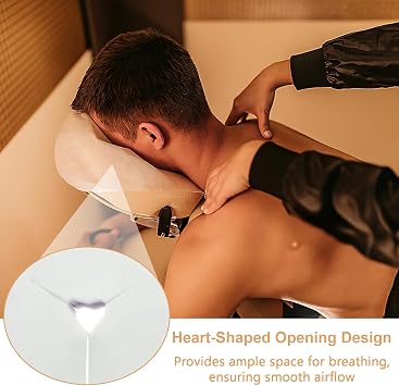 Maxmoc Disposable Face Cradle Covers,100Pcs Non-Woven Massage Pillow Cover