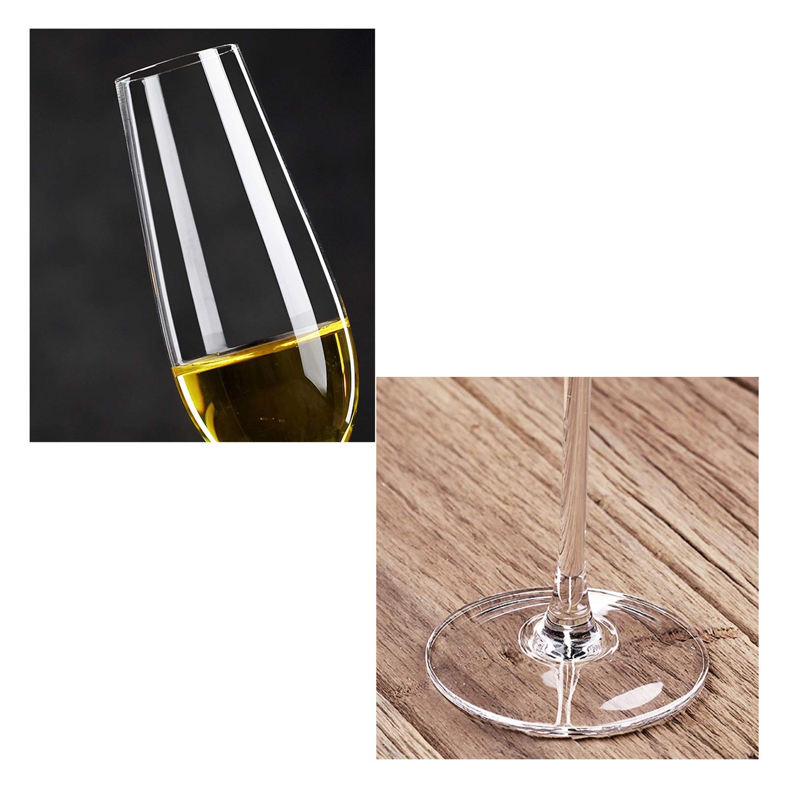Wein Gläser Kristallglas Champagner Gläser, Mundgeblasenes Glas Champagner Flöten, 230Ml 4 Pcs