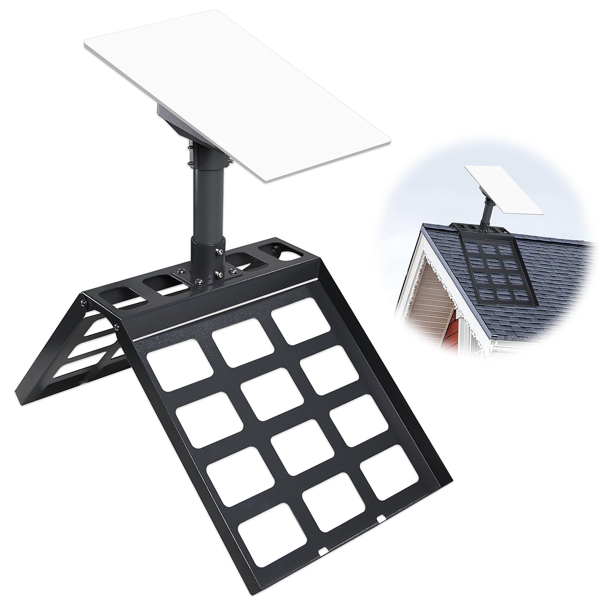 Starlink Support de toit rotatif à 360° Starlink Gen 3, convient pour V3 Starlink Standard Dish, aucun perçage nécessaire, matériau en alliage d'acier, noir