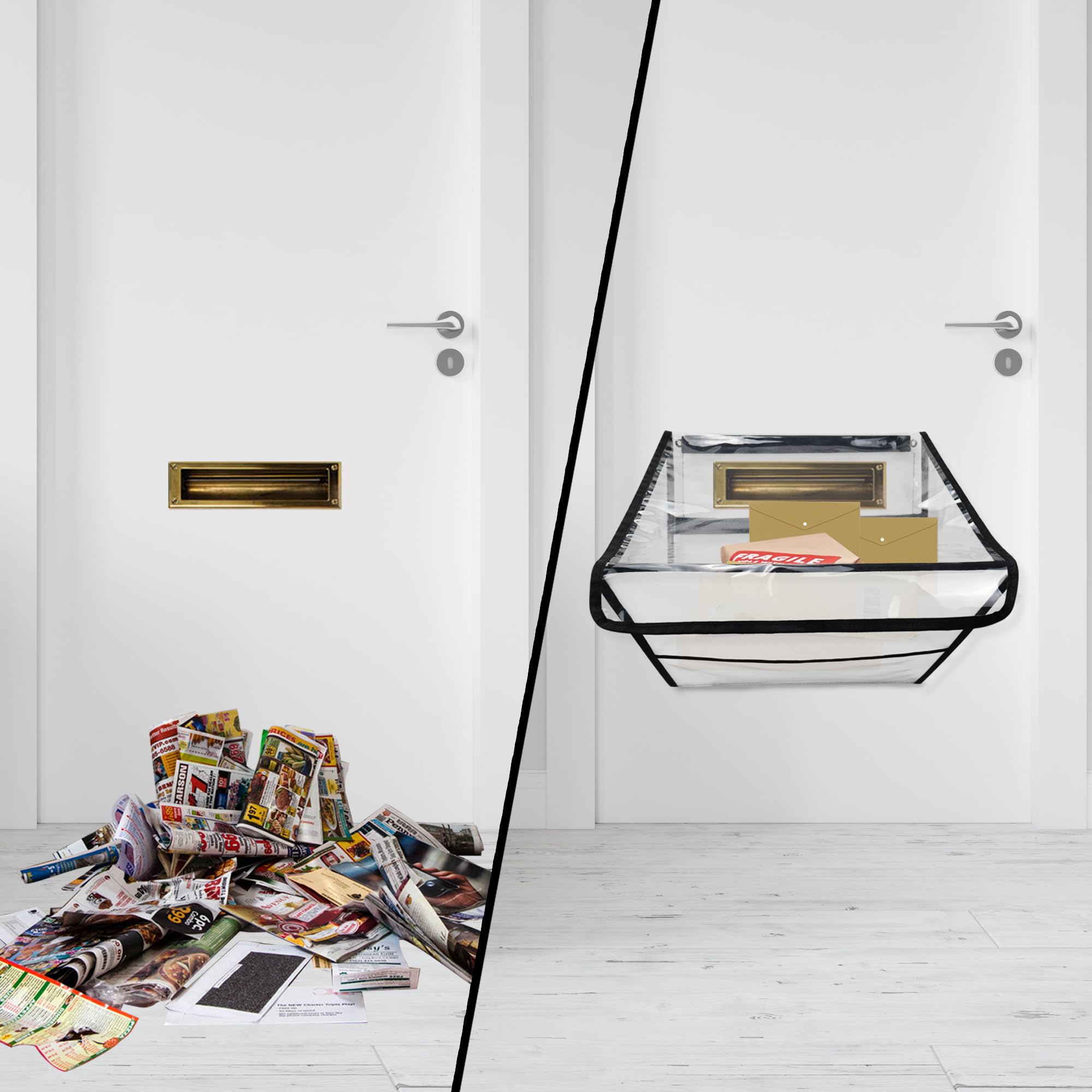 Annmore Cage de boîte aux lettres pour porte d'entrée, panier pour boîte aux lettres, universel, installation facile, résistant aux chiens