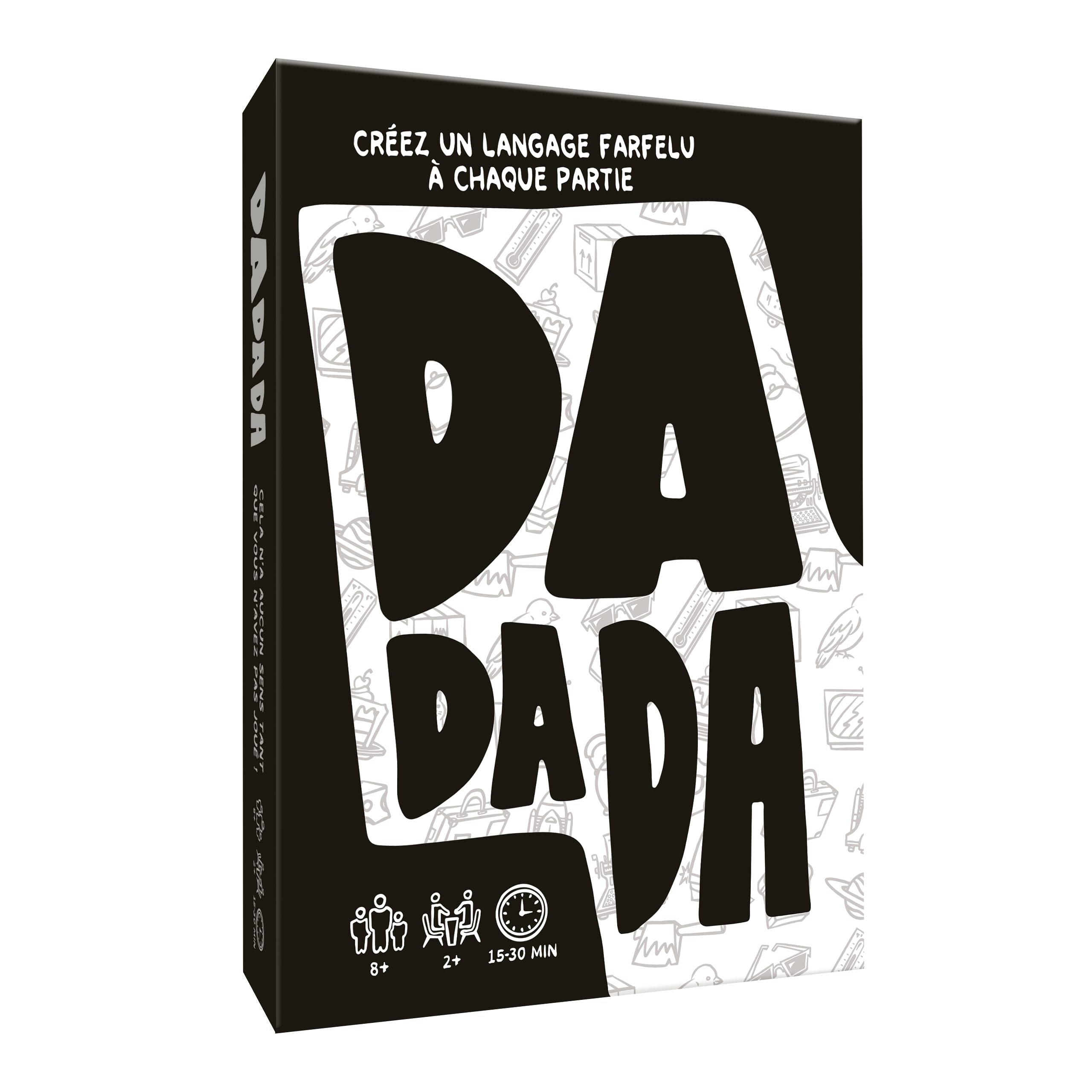Dadada | Jeu d’Ambiance Drôle et Original | Jeu Familial et Entre Amis | Coopératif, Créatif et Rapide | Dès 2 Joueurs, Noir