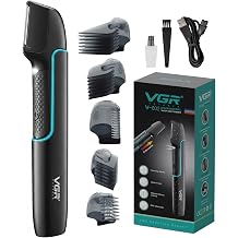 VGR 602 Body Hair Trimmer Men with V-Shaped Cutting Head, Extendable Handle | Body Groomer for Men with Extension Rod Design, Grooming Trimmer for Men with 4 Attachments, IPX6 Waterproof, USB Charging