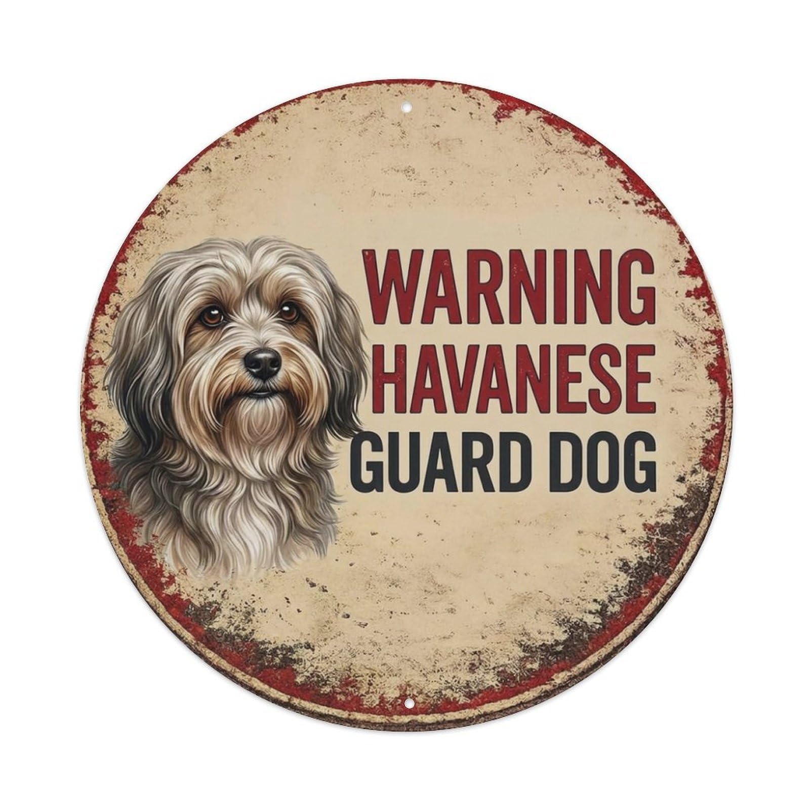 Metal Tin Sign Vintage Warning Havanese