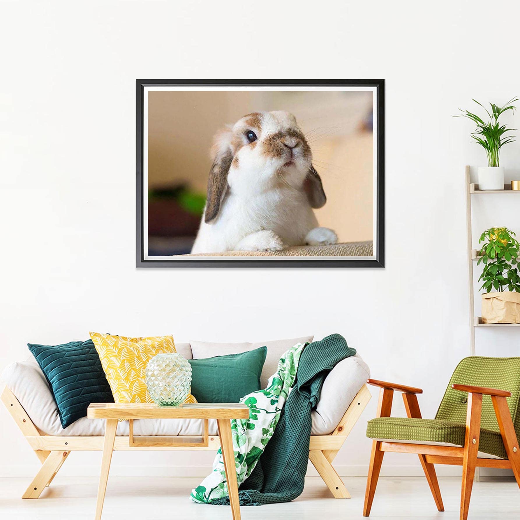 Diamond Painting Grand Format Fleur De Lapin 5D Broderie Diamant Kit Complet,Numero Dart Adulte