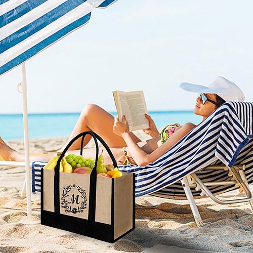 Miniatura 3 de dealzilla Bolsa de mano personalizada de yute para mujeres, regalos para el día de la madre, regalo de Navidad de cumpleaños para mujeres y amigas