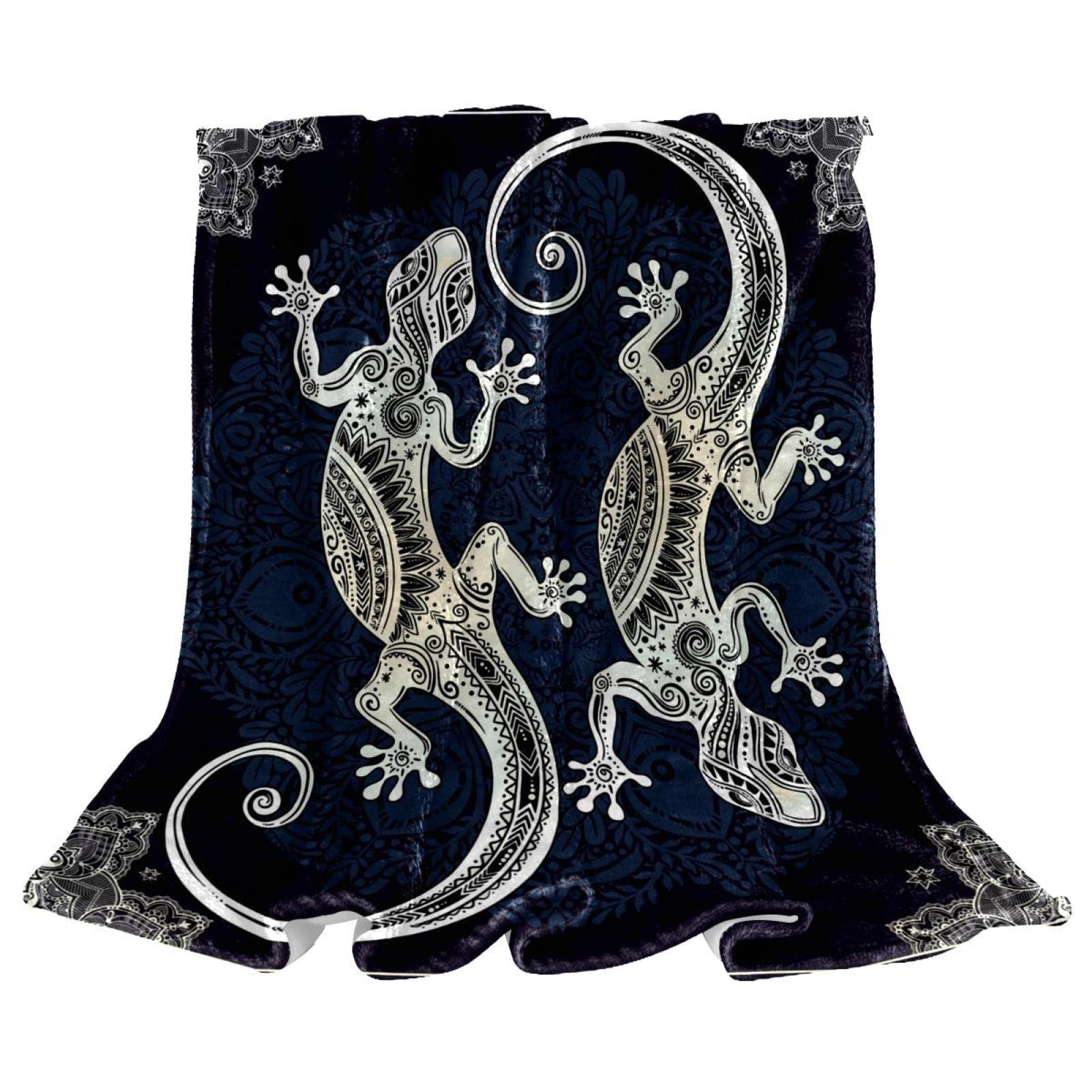 Couverture de lit douce et moelleuse motif Geckos couvre-lit respirant enfant