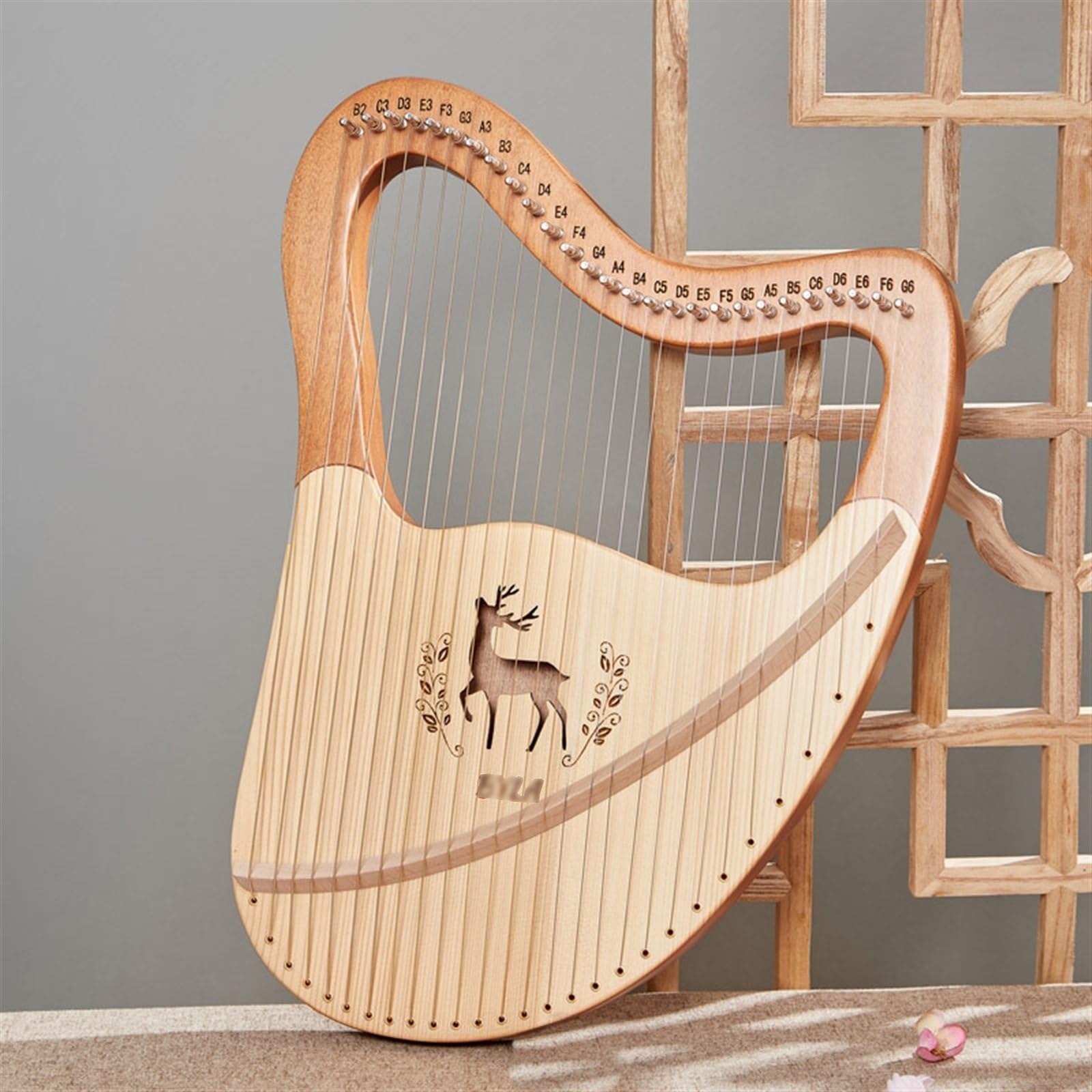 Molti Tipi di Arpa A Lira, Lyre Harp Portatile for Principianti, Strumento A Lira Arpa A 21 Corde, 24 Corde, 27 Corde, 32 Corde (Color : 27-String, Size : Sets)