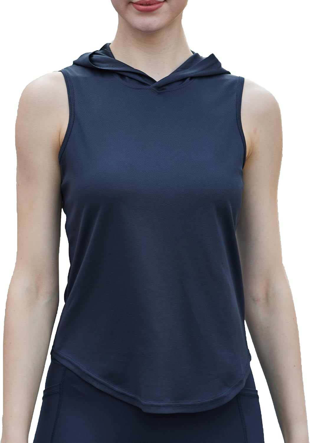 Womens Workout Hooded Tank Yoga Tops Running Shirts Quick Dry Gym Sleeveless Hoodie - Image 2