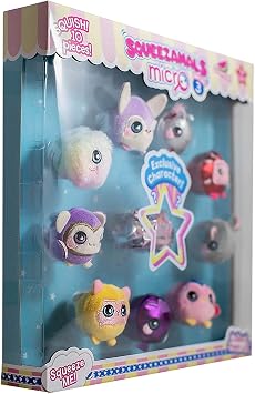 Squeezamals SQ00956 Mystery Black Box Collector Pack, 6 Exclusive Characters