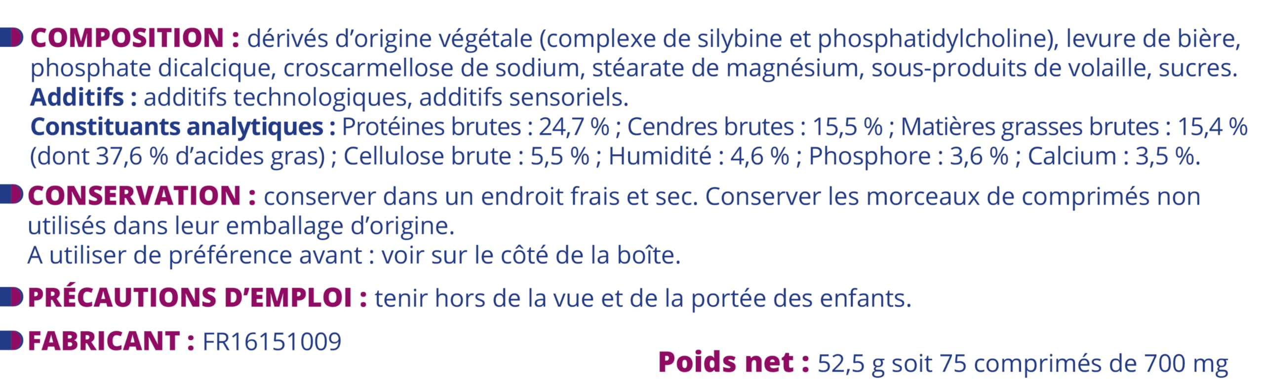 ANIDEV Silycure 160 - Aliment complémentaire Soutien Fonction hépatique Chien - Silybine Chardon Marie - Comprimés appétents quadrisécables - 75 comprimés