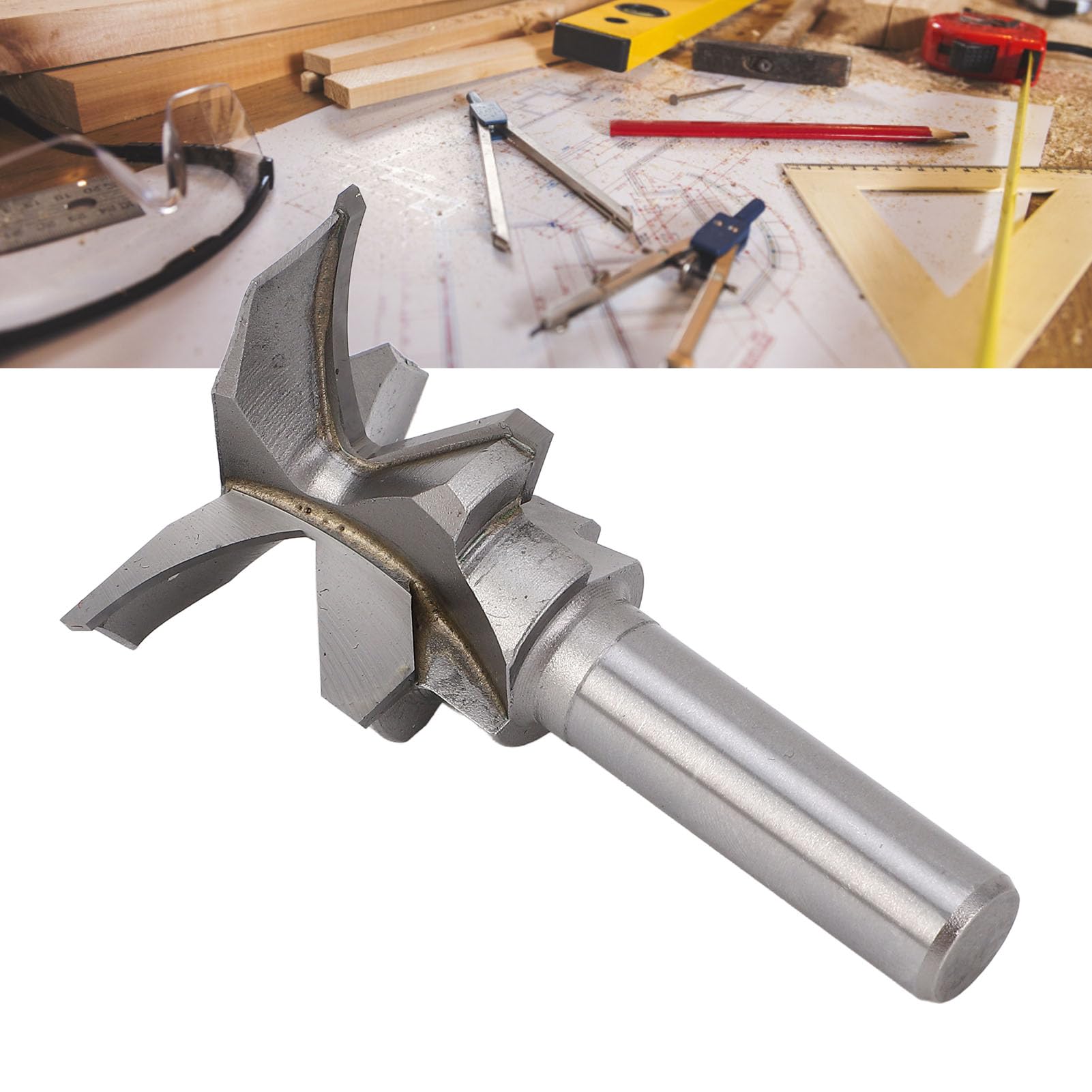 Fresa a gambo da 1/2 pollice, fresa a 3 flauti in carburo con curvatura ad integrata per la lavorazione del legno, raggio R30 con profondità di taglio da 16 a 30 mm, adatta a
