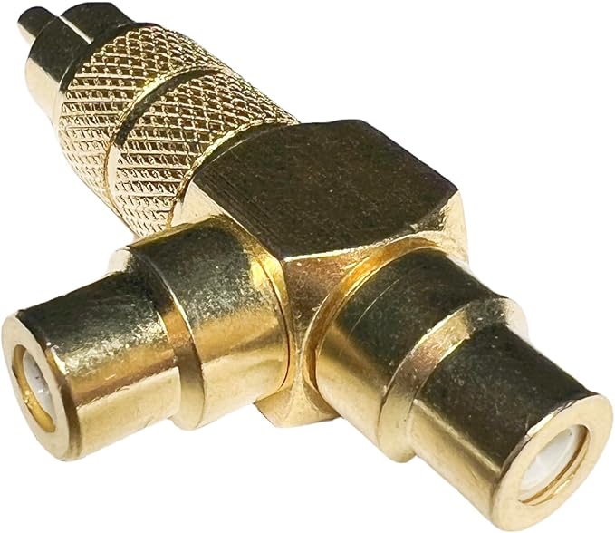 CESS Adaptador Splitter RCA Ángulo Recto Macho a 2 Hembras miniatura 2