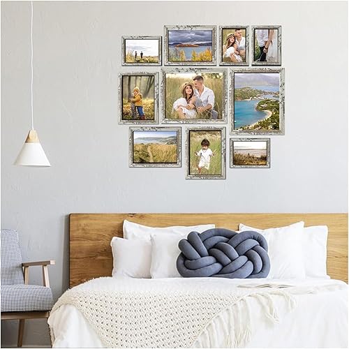 Miniatura 6 de Marcos de fotos para decoración de pared, 10 marcos de fotos que incluyen 8 x 10, 5 x 7, 4 x 6, juego de marcos de pared para galería para montaje