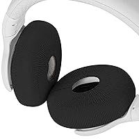 Vista 4 de Geekria 2 pares de almohadillas de punto para audífonos, certificado de seguridad del producto, protectores sanitarios lavables y elásticos