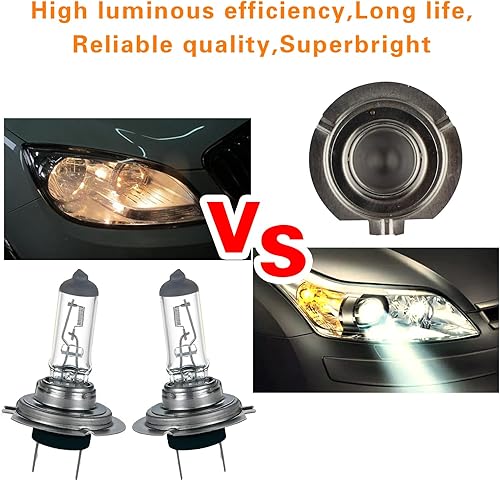 Miniatura 8 de Slykew 2 bombillas halógenas para automóvil, 12 V 55 W, lámparas de cuarzo para automóvil, reemplazos de luz de haz alto, accesorios universales