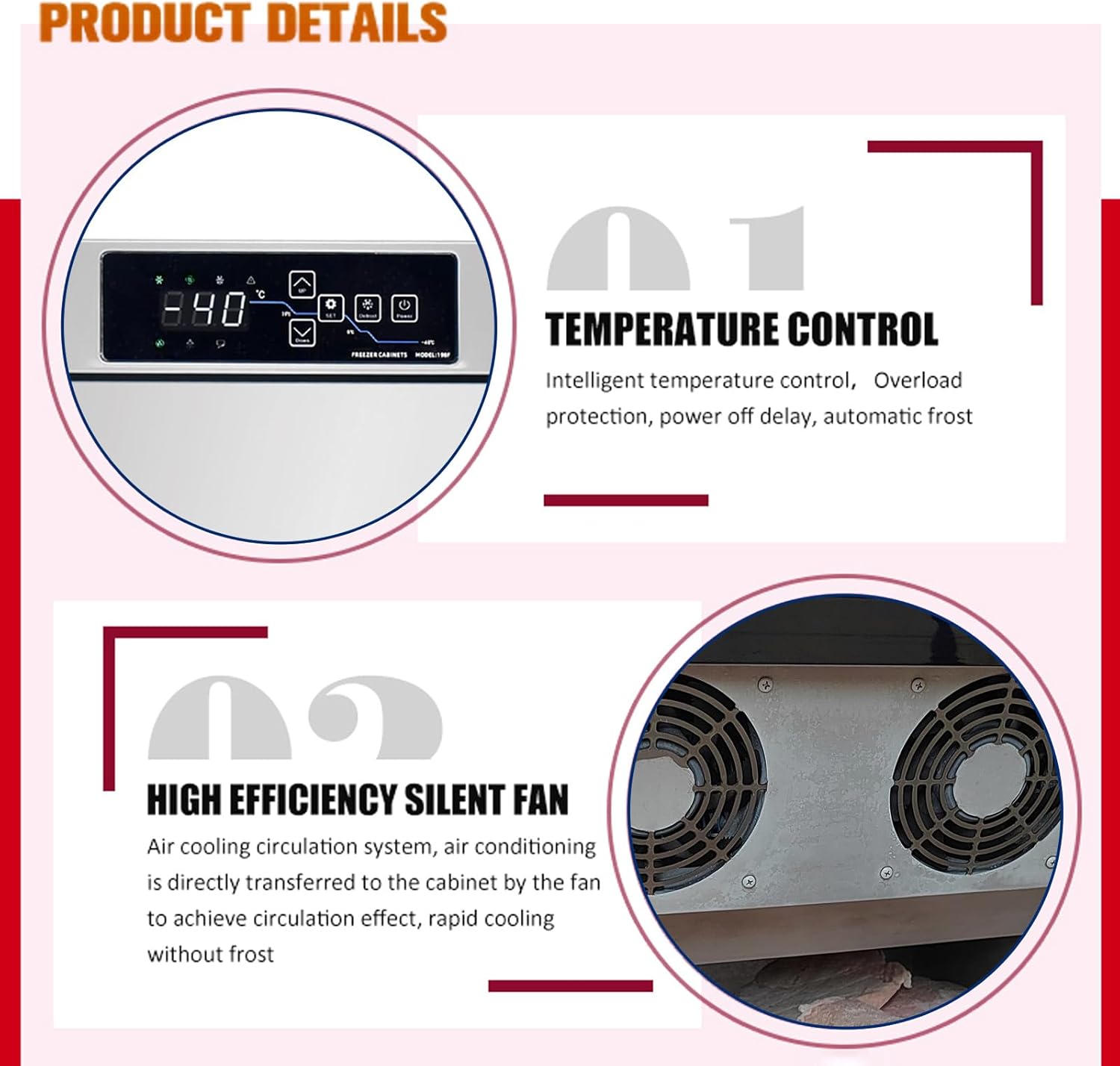 Kolice Commercial Tabletop Blast Chiller, Freezer Cabinets, Chest Freezer, Shocking Freezing Blast Freezer for Restaurant, Ice Cream Store, School, Home-Lowest Temperature -31°F(-35°C)