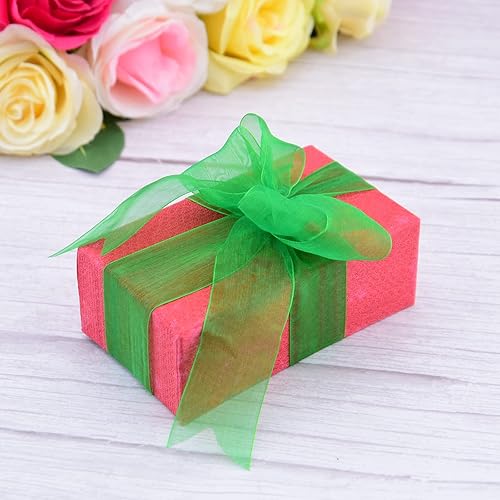 Miniatura 7 de Hapeper Cinta de organza transparente de 1-12 pulgadas, 50 yardasrollo (verde)