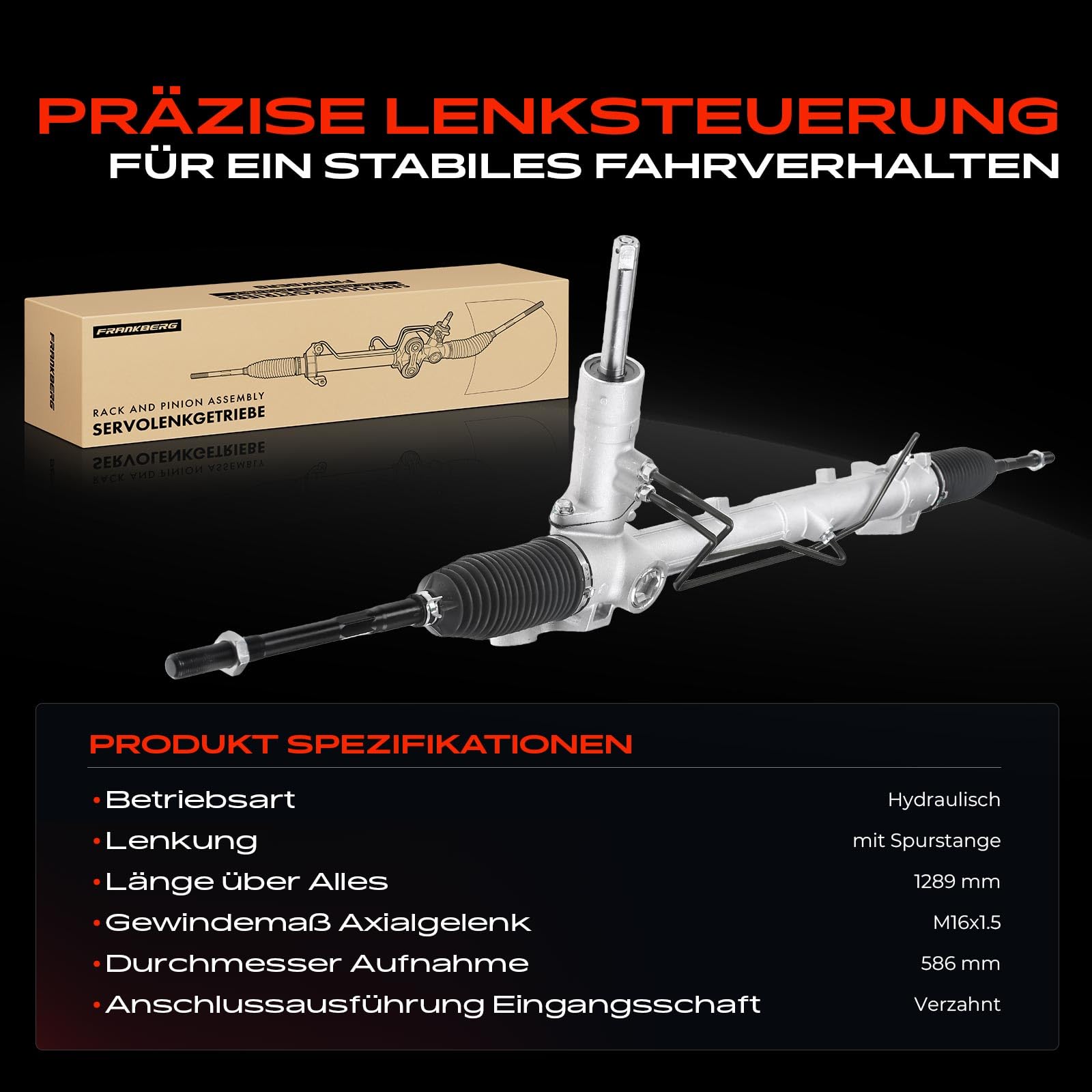 Frankberg Lenkgetriebe Servolenkgetriebe Hydraulisch für Linkslenker Kompatibel mit C-Max DM2 1.6L-2.0L 2007-2010 Focus C-Max 1.6L-2.0L 2003-2007 K.u.g.a I 2.0L 2.5L 2008-2012 Replace# 3M513A500GL