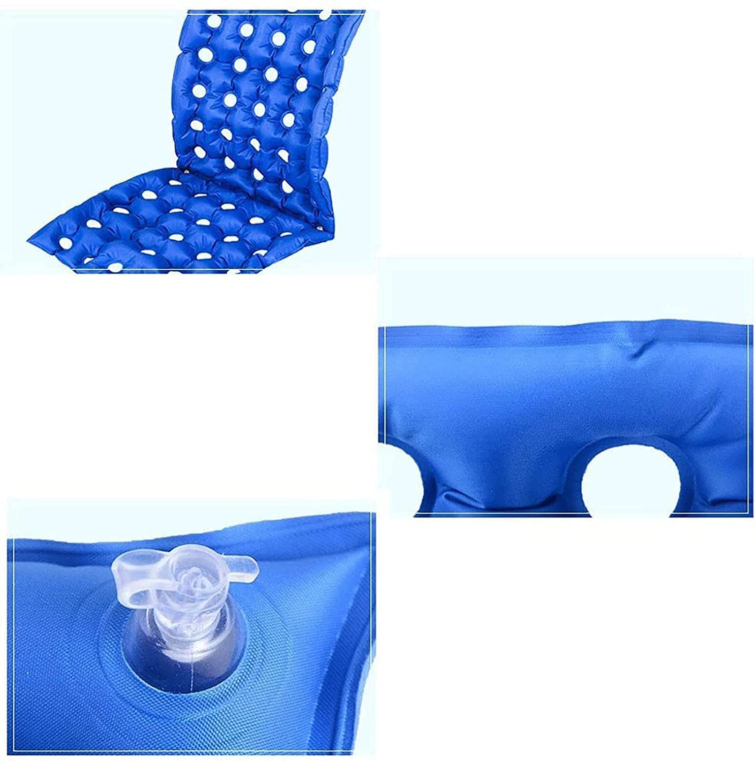 FOOJO Cojín de prevención de úlceras por presión médica, Asiento de cojín Inflable portátil con Bomba de Aire Adicional, para cojín de Asiento de Asiento prolongado para Uso Diario, 102 × 48 cm