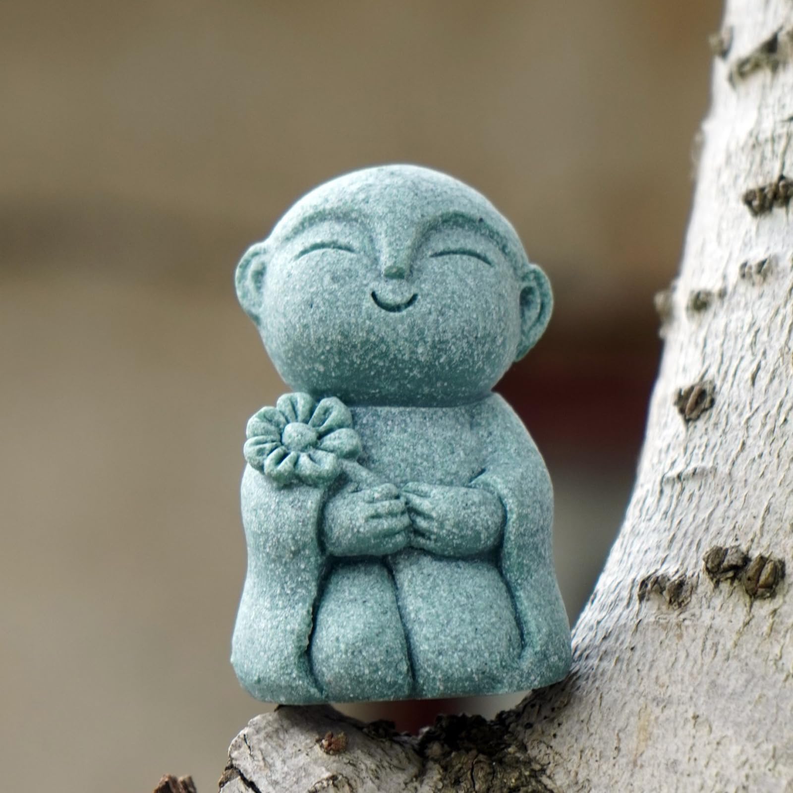 OwMell Japanese Jizo Monk Statue, Buddha Jizo Figu...