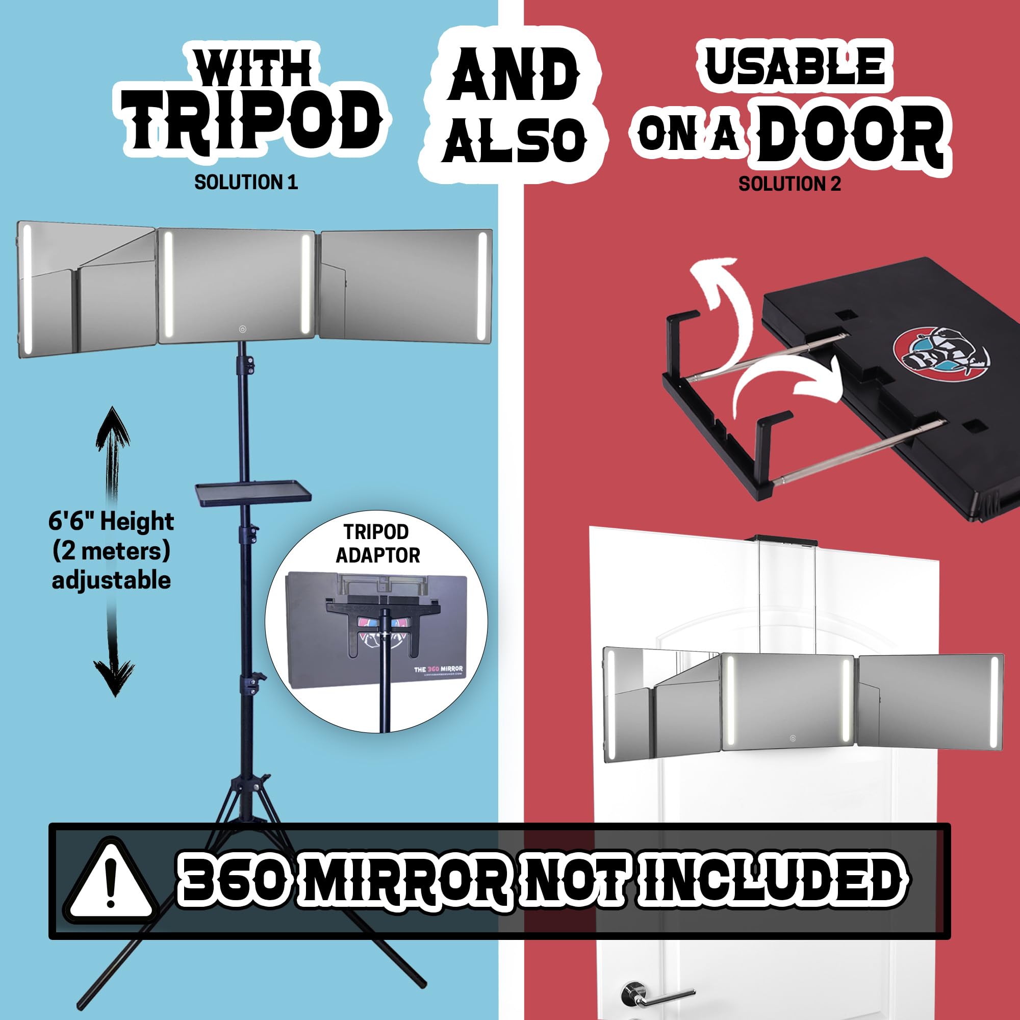 LIPFISBARBERSHOP.COM Adjustable Tripod with Adapter