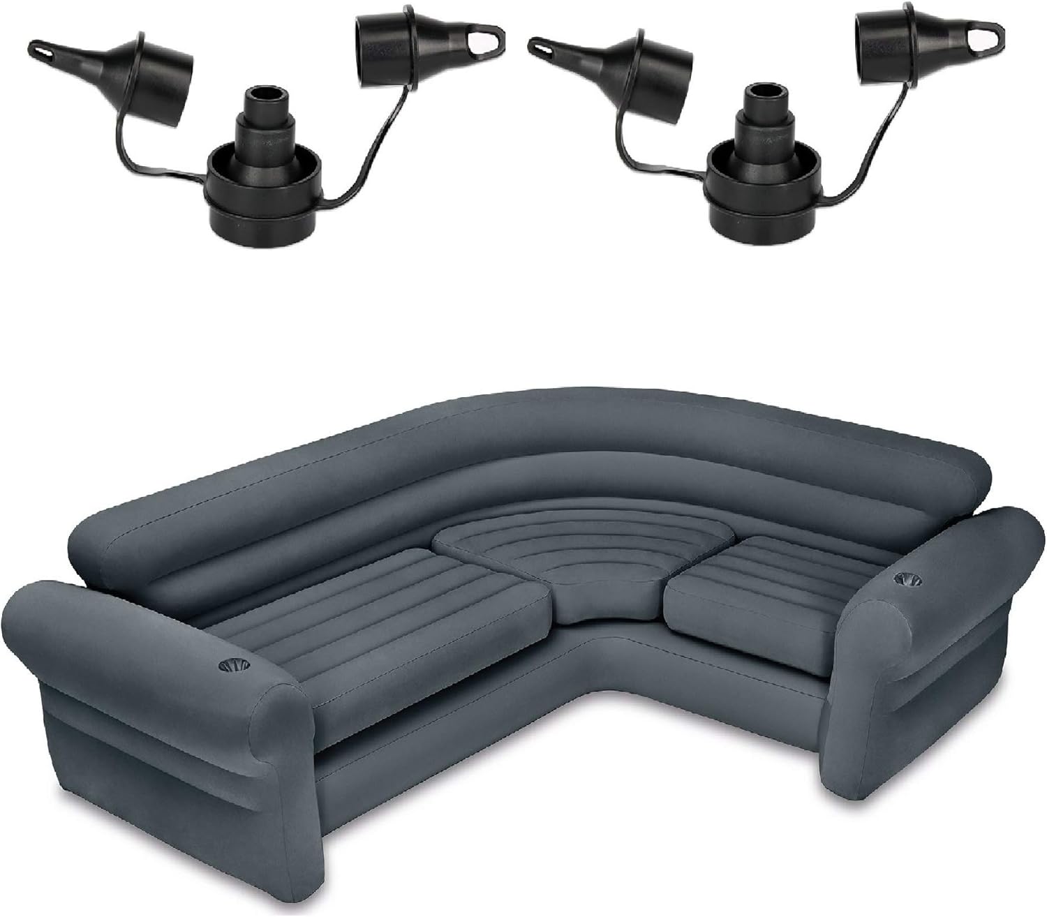 Intex Air Pump w/ 3 Nozzles (2 Pack) w/ Intex Inflatable